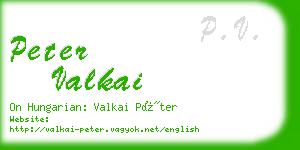 peter valkai business card